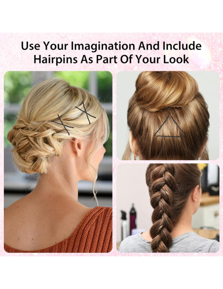 Kit de Mini Pasadores de Pelo GEEHUA 150pcs 3.5cm Negro