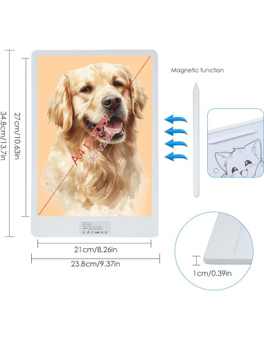 Tablero de Dibujo LED A4 CaalLogt 2en1 Portátil Recargable
