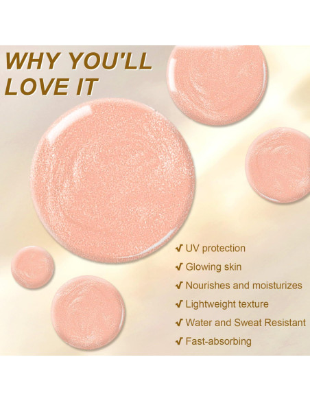 Aceite Brillante Corporal Meilury SPF 45 con Mica Rosa 109.8 ml