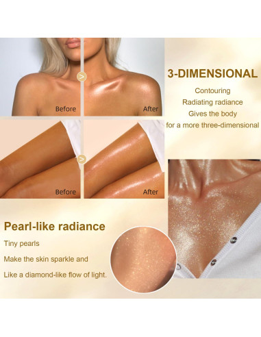 Aceite Brillante Corporal Meilury SPF 45 con Mica Rosa 109.8 ml