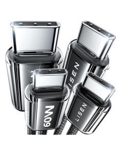 Cable USB C a USB C 60W LISEN 2-Pack 0.5m Carga Rápida Negro