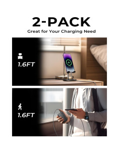 Cable USB C a USB C 60W LISEN 2-Pack 0.5m Carga Rápida Negro 2