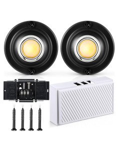 Botones de Timbre de Puerta Metal Negro Saillong - 2 Piezas