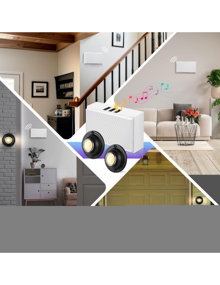 Botones de Timbre de Puerta Metal Negro Saillong - 2 Piezas