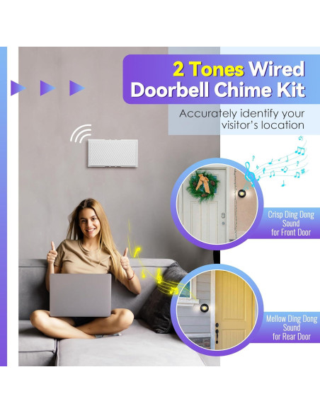 Botones de Timbre de Puerta Metal Negro Saillong - 2 Piezas