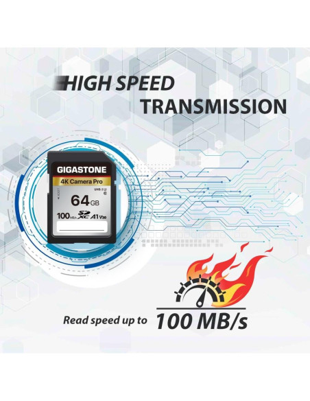Tarjeta SD Gigastone 64GB 2-Pack A1 V30 4K Ultra HD