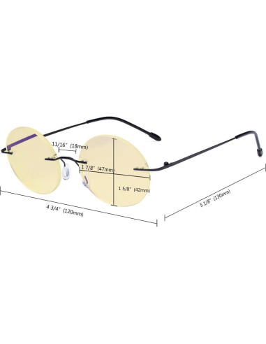 Gafas de Lectura Eyekepper Titanio Sin Montura +3.00 Lentes Naranjas
