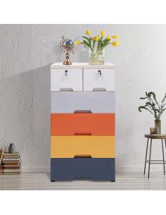 Armario de Almacenamiento QUSKLISU con 6 Cajones 50x35x102cm 2