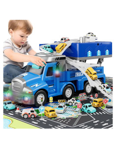 Juguete de Camión Dwi Dowellin con Coches y Pista para Niños