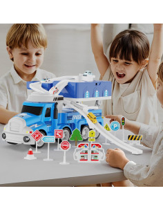 Juguete de Camión Dwi Dowellin con Coches y Pista para Niños 2