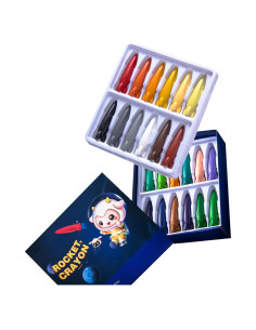 Crayones UEXINGOO en Forma de Cohete - 24 Colores Lavables