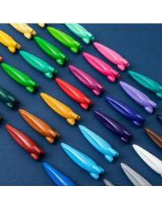 Crayones UEXINGOO en Forma de Cohete - 24 Colores Lavables 2