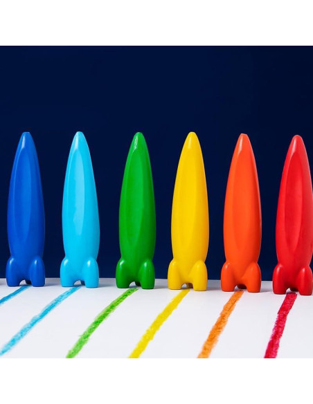 Crayones UEXINGOO en Forma de Cohete - 24 Colores Lavables