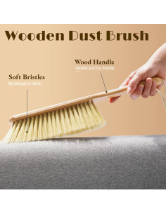 Cepillos de Polvo de Madera REDANHA - 2 Piezas Cerdas Suaves 2