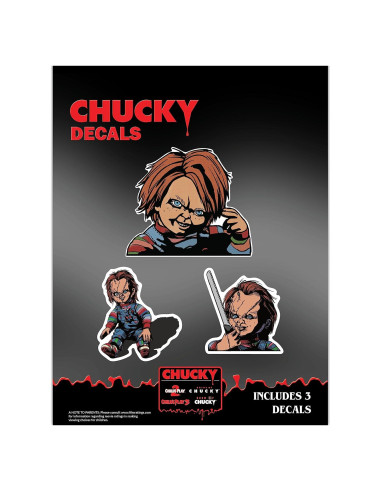 Set de 3 Calcomanías de Vinilo Chucky - Decoración Terrorífica