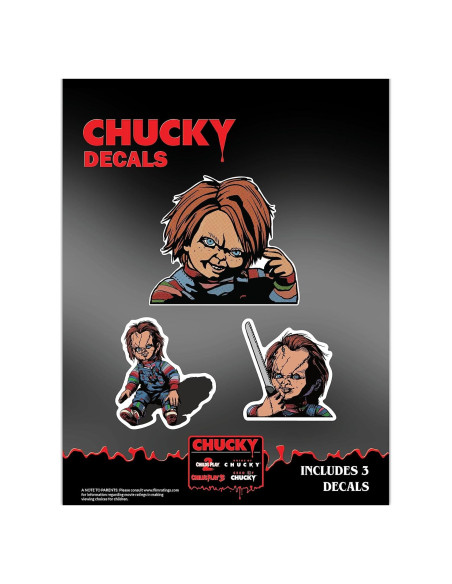 Set de 3 Calcomanías de Vinilo Chucky - Decoración Terrorífica