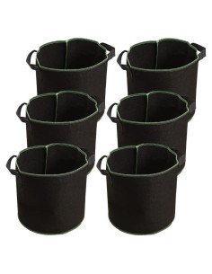 Bolsas de Crecimiento para Plantas GANAZONO 6Pcs 15L Tela Transpirable