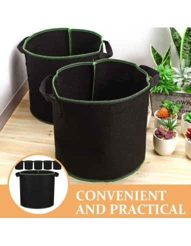 Bolsas de Crecimiento para Plantas GANAZONO 6Pcs 15L Tela Transpirable