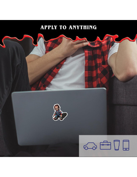 Set de 3 Calcomanías de Vinilo Chucky - Decoración Terrorífica