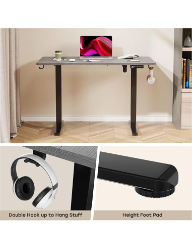 Escritorio de Pie Eléctrico JYLH JOYSEEKER 48x24 Gris Ajustable