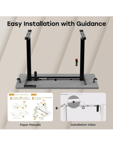 Escritorio de Pie Eléctrico JYLH JOYSEEKER 48x24 Gris Ajustable