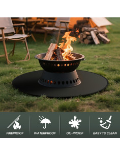 Manta Ignífuga Redonda FIREWESS 61 cm para BBQ y Fogatas 2