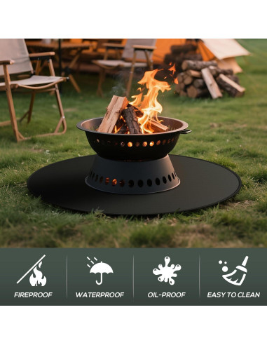 Manta Ignífuga Redonda FIREWESS 61 cm para BBQ y Fogatas