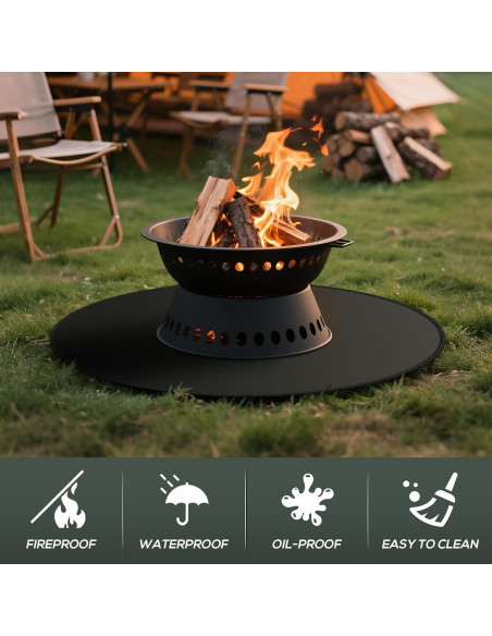 Manta Ignífuga Redonda FIREWESS 61 cm para BBQ y Fogatas