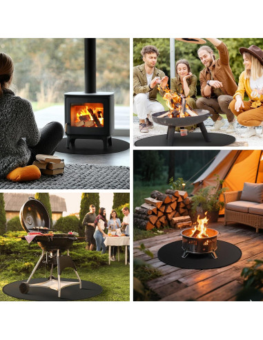 Manta Ignífuga Redonda FIREWESS 61 cm para BBQ y Fogatas