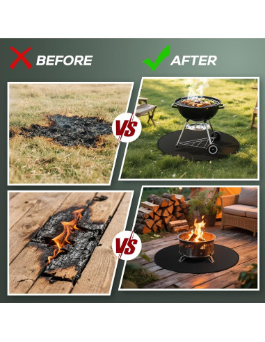Manta Ignífuga Redonda FIREWESS 61 cm para BBQ y Fogatas