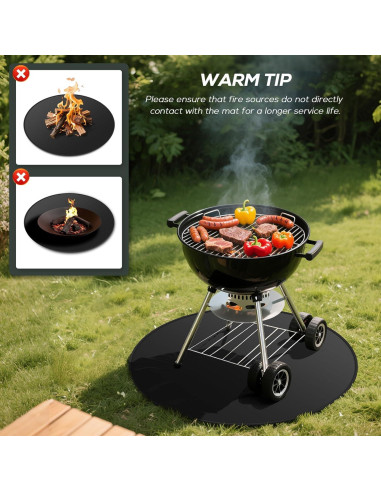Manta Ignífuga Redonda FIREWESS 61 cm para BBQ y Fogatas