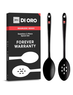 Cucharas de Silicona DI ORO 2 Piezas Antiadherentes Negras