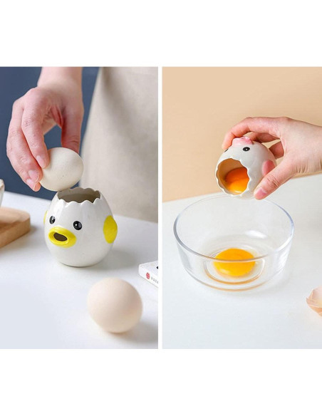 Separador de Huevos Cerámica AMZWISH Pollo Vomitador Amarillo