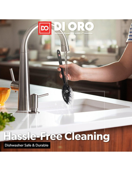 Cucharas de Silicona DI ORO 2 Piezas Antiadherentes Negras