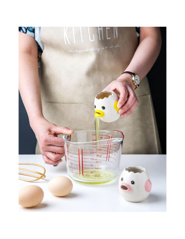 Separador de Huevos Cerámica AMZWISH Pollo Vomitador Amarillo