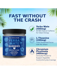 Gomitas de Yerba Mate AlohaZen - Energía Natural Piña Colada 60 Unidades 2