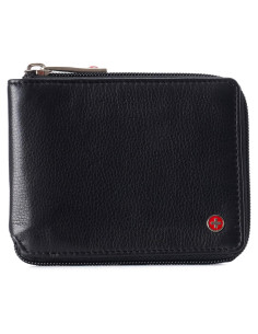 Billetera Bifold Alpine Swiss Logan con Cierre RFID - Cuero Premium