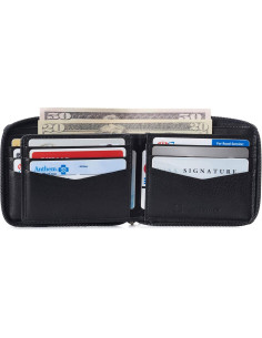 Billetera Bifold Alpine Swiss Logan con Cierre RFID - Cuero Premium 2