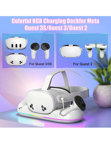 Base de Carga Magnética VZNEK Q22 para Meta Quest 3/3S/2 - 20W