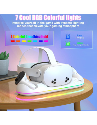 Base de Carga Magnética VZNEK Q22 para Meta Quest 3/3S/2 - 20W