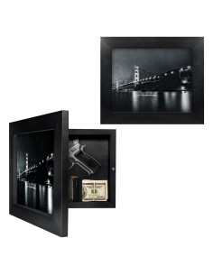 Caja de Seguridad Oculta para Pistolas Homvle - Marco de Madera Negro