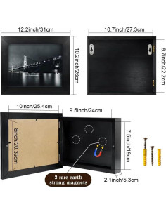 Caja de Seguridad Oculta para Pistolas Homvle - Marco de Madera Negro 2