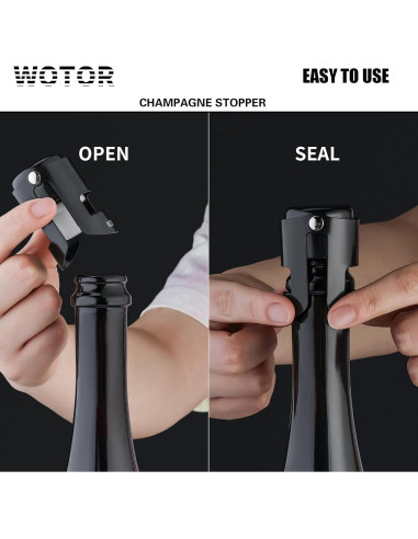 Tapones de Champagne WOTOR Acero Inoxidable 2 Piezas