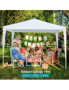 Carpa de Fiesta 10x10 ANTSKU Blanca Impermeable para Eventos 2