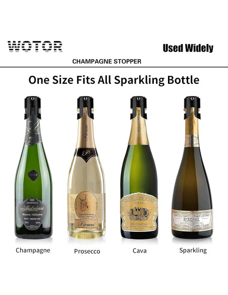 Tapones de Champagne WOTOR Acero Inoxidable 2 Piezas
