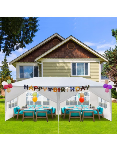 Carpa de Fiesta Vasitelan 10x20m Blanca con Paredes Removibles