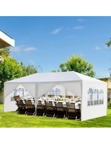Carpa de Fiesta Vasitelan 10x20m Blanca con Paredes Removibles