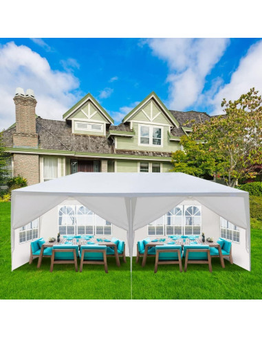 Carpa de Fiesta Vasitelan 10x20m Blanca con Paredes Removibles