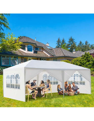 Carpa de Fiesta Vasitelan 10x20m Blanca con Paredes Removibles