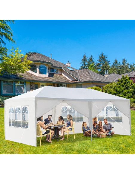 Carpa de Fiesta Vasitelan 10x20m Blanca con Paredes Removibles